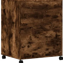 vidaXL printerstativ med hjul 60x48x74 cm røget egetræsfarve