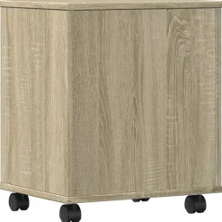 vidaXL printerstativ med hjul 41x32x48 cm sonoma-eg