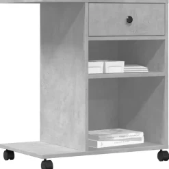 vidaXL printerstativ med hjul 60x40x68,5 cm betongrå