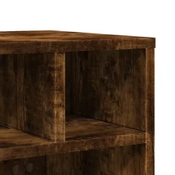 vidaXL printerstativ med hjul 41x32x34,5 cm røget egetræsfarve