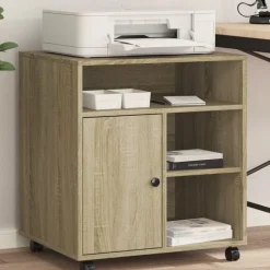 vidaXL printerstativ med hjul 60x50x67 cm sonoma-eg