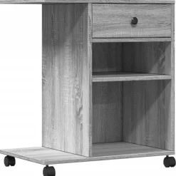 vidaXL printerstativ med hjul 60x40x68,5 cm grå sonoma-eg