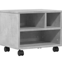 vidaXL printerstativ med hjul 41x32x34,5 cm betongrå