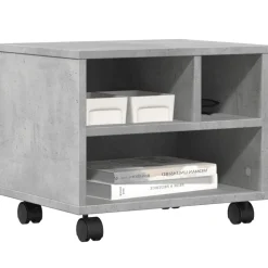 vidaXL printerstativ med hjul 41x32x34,5 cm betongrå