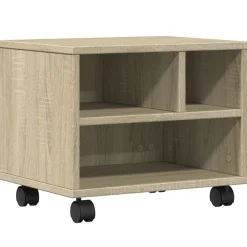 vidaXL printerstativ med hjul 41x32x34,5 cm sonoma-eg