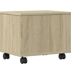 vidaXL printerstativ med hjul 41x32x34,5 cm sonoma-eg