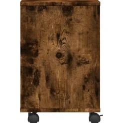 vidaXL printerstativ med hjul 41x32x48 cm røget egetræsfarve