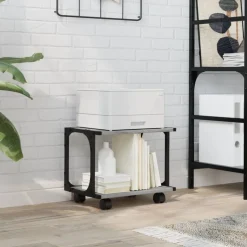 vidaXL printerstativ 41x28x33,5 cm 2 hylder konstrueret træ grå sonoma