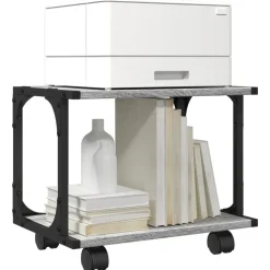 vidaXL printerstativ 41x28x33,5 cm 2 hylder konstrueret træ grå sonoma
