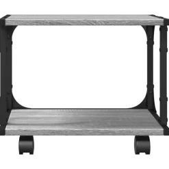 vidaXL printerstativ 41x28x33,5 cm 2 hylder konstrueret træ grå sonoma