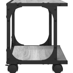 vidaXL printerstativ 41x28x33,5 cm 2 hylder konstrueret træ grå sonoma