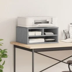 vidaXL printerstativ 49x40x22,5 cm konstrueret træ grå sonoma-eg
