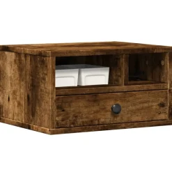 vidaXL printerstativ 40x32x22,5 cm konstrueret træ røget egetræsfarve