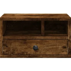 vidaXL printerstativ 40x32x22,5 cm konstrueret træ røget egetræsfarve