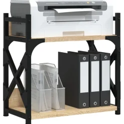 vidaXL printerstativ 40x20x40 cm 2 hylder konstrueret træ sonoma-eg