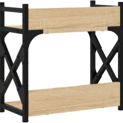 vidaXL printerstativ 40x20x40 cm 2 hylder konstrueret træ sonoma-eg