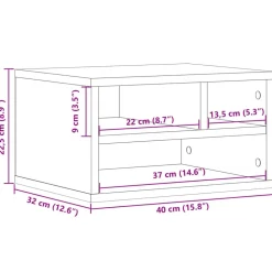 vidaXL printerstativ 40x32x22,5 cm konstrueret træ betongrå