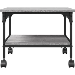 vidaXL printerstativ 50x40x38 cm 2 hylder konstrueret træ grå sonoma