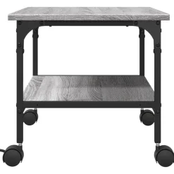 vidaXL printerstativ 50x40x38 cm 2 hylder konstrueret træ grå sonoma