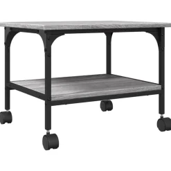 vidaXL printerstativ 50x40x38 cm 2 hylder konstrueret træ grå sonoma
