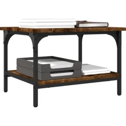 vidaXL printerstativ 50x40x38 cm 2 hylder konstrueret træ røget sonoma