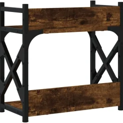 vidaXL printerstativ 40x20x40 cm 2 hylder konstrueret træ røget sonoma
