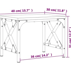 vidaXL printerstativ 40x30x31 cm konstrueret træ grå sonoma-eg