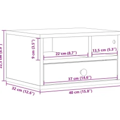 vidaXL printerstativ 40x32x22,5 cm konstrueret træ betongrå