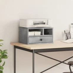 vidaXL printerstativ 40x32x22,5 cm konstrueret træ betongrå
