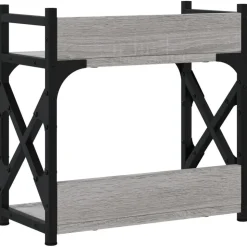 vidaXL printerstativ 40x20x40 cm 2 hylder konstrueret træ grå sonoma