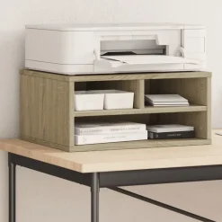 vidaXL printerstativ 49x40x22,5 cm konstrueret træ sonoma-eg