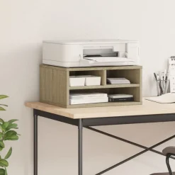 vidaXL printerstativ 49x40x22,5 cm konstrueret træ sonoma-eg