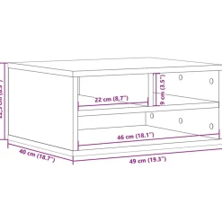 vidaXL printerstativ 49x40x22,5 cm konstrueret træ sonoma-eg