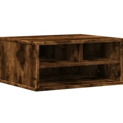 vidaXL printerstativ 49x40x22,5 cm konstrueret træ røget egetræ