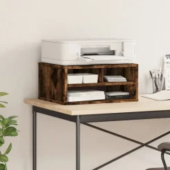 vidaXL printerstativ 49x40x22,5 cm konstrueret træ røget egetræ