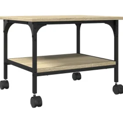 vidaXL printerstativ 50x40x38 cm 2 hylder konstrueret træ sonoma-eg