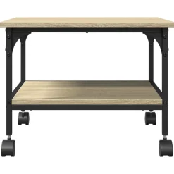 vidaXL printerstativ 50x40x38 cm 2 hylder konstrueret træ sonoma-eg