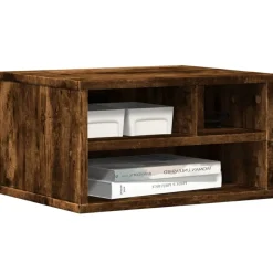 vidaXL printerstativ 40x32x22,5 cm konstrueret træ røget egetræsfarve