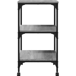 vidaXL printerstativ 50x41x75 cm 3 hylder konstrueret træ grå sonoma