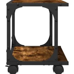 vidaXL printerstativ 41x28x33,5 cm 2 hylder konstrueret træ røget eg