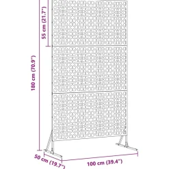 vidaXL Privatlivsskærm Antracit 100 x 50 x 180 cm Stål
