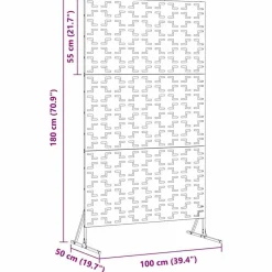 vidaXL Privatlivsskærm Antracit 100 x 50 x 180 cm Stål