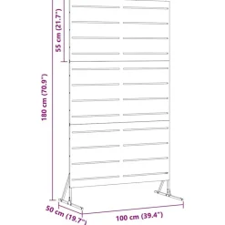 vidaXL Privatlivsskærm Grå 100 x 50 x 180 cm Stål