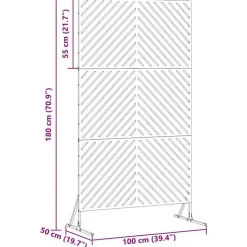 vidaXL Privatlivsskærm Grå 100 x 50 x 180 cm Stål