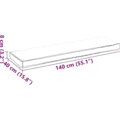 vidaXL Pude Gråbrun 140 x 40 x 8 cm Oxford stof