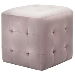 vidaXL puf 2 stk. 30 x 30 x 30 cm fløjlsstof pink