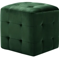 vidaXL puf 2 stk. 30 x 30 x 30 cm fløjlsstof grøn