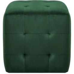 vidaXL puf 2 stk. 30 x 30 x 30 cm fløjlsstof grøn