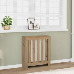 vidaXL radiatorskjuler 78x20x82 cm konstrueret træ egetræsfarvet