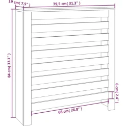 vidaXL radiatorskjuler 79,5x19x84 cm massivt fyrretræ